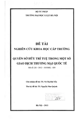 Nghiên cứu quyền sở hữu trí tuệ trong giao dịch thương