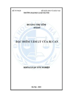 Tâm lý của bị can trong khoá luận tốt nghiệp