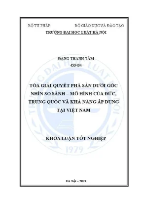 So sánh mô hình giải quyết phá sản của Đức và Trung