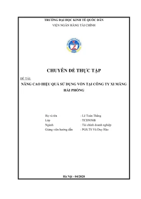Tối ưu hóa hiệu quả sử dụng vốn tại Công ty Xi măng Hải 