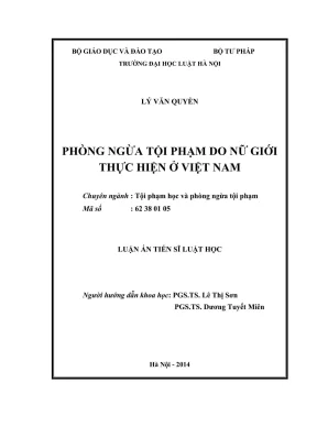 Nghiên cứu phòng ngừa tội phạm nữ giới tại Việt Nam