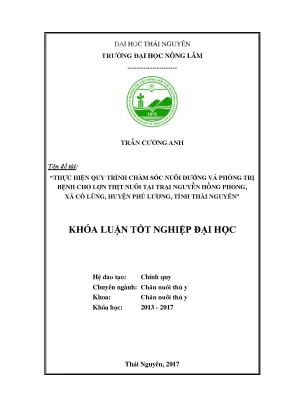 Chăm sóc và phòng trị bệnh cho lợn thịt tại trại Nguyễn 