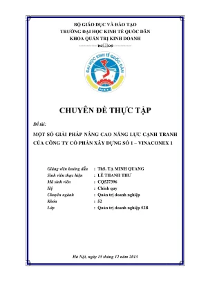 Giải pháp nâng cao năng lực cạnh tranh cho Vinaconex 1
