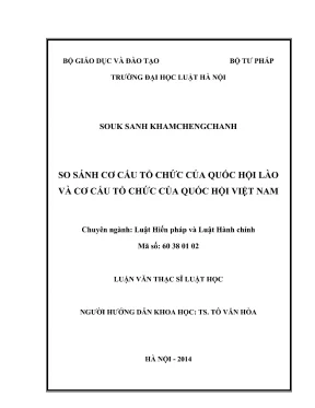 So sánh cơ cấu tổ chức Quốc hội Lào và Việt Nam