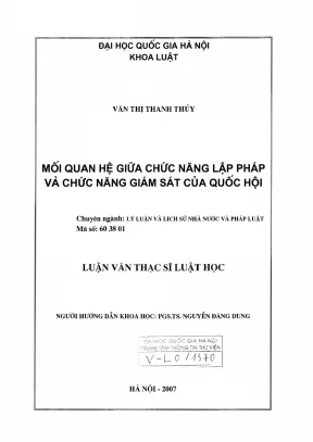 Mối Quan Hệ Giữa Chức Năng Lập Pháp và Giám Sát của Quốc Hội