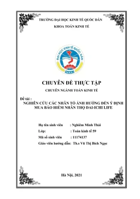 Nghiên cứu các yếu tố ảnh hưởng đến ý định mua bảo hiểm