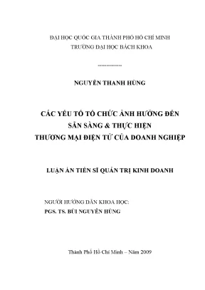Yếu tố tổ chức ảnh hưởng đến thương mại điện tử của