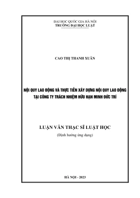 Nội Quy Lao Động: Thực Tiễn Xây Dựng Tại Công Ty TNHH