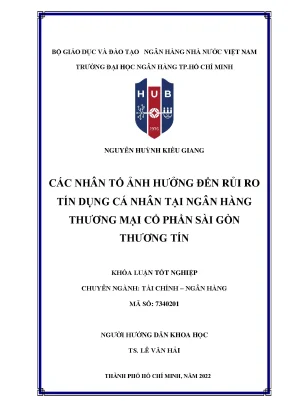Những yếu tố ảnh hưởng đến rủi ro tín dụng cá nhân tại