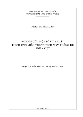 Nghiên cứu kỹ thuật thích ứng miền trong dịch máy thống 