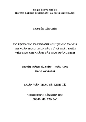 Mở Rộng Cho Vay Doanh Nghiệp Nhỏ và Vừa Tại Ngân Hàng 