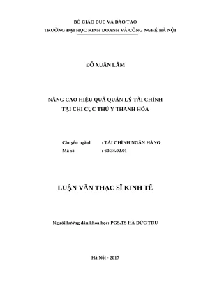 Nâng cao hiệu quả quản lý tài chính tại Chi cục Thú y 