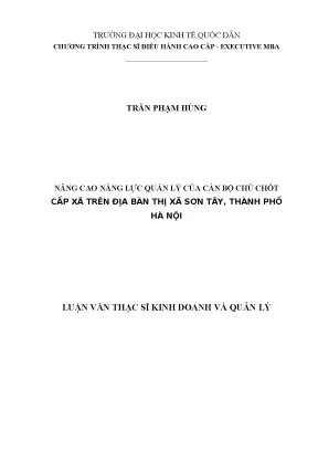 Nâng cao năng lực quản lý cán bộ cấp xã tại Sơn Tây, Hà Nội