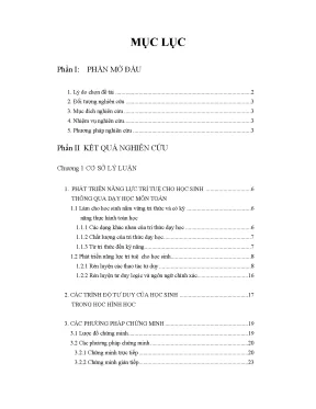 Nâng cao Năng lực Chứng minh Toán Hình cho Học sinh: 
