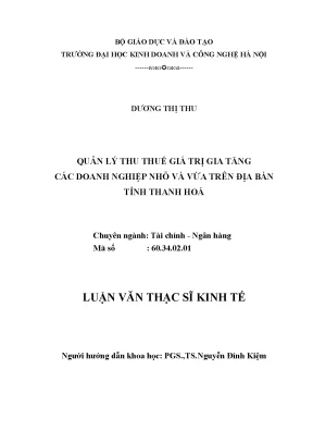 Phân tích hoạt động thu thuế VAT cho doanh nghiệp nhỏ và 