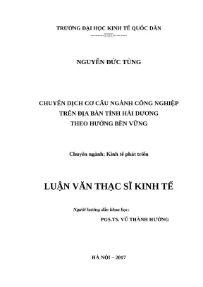 Chuyển dịch cơ cấu ngành công nghiệp Hải Dương hướng bền 
