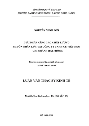 Phân tích chất lượng nguồn nhân lực tại GE Việt Nam - 
