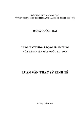 Nghiên cứu hoạt động marketing tại Bệnh viện Mắt Quốc tế DND