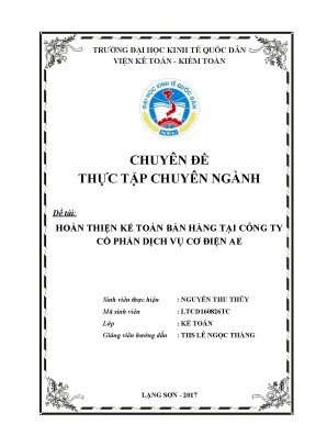Hoàn thiện kế toán bán hàng tại công ty cổ phần dịch vụ