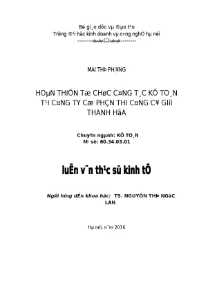 Tổ Chức Kế Toán Tại Công Ty Cổ Phần Thi Công Cơ Giới 
