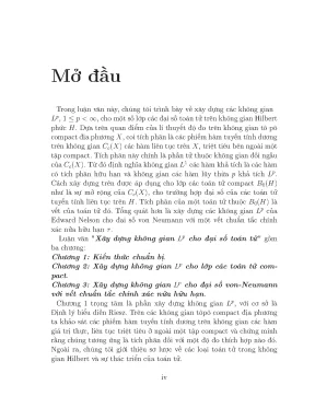 Xây dựng Không gian LP cho Đại số Toán tử: Luận văn Thạc sĩ