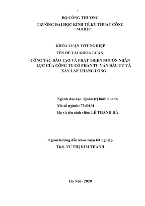 Đào tạo và phát triển nguồn nhân lực tại Thăng Long: 