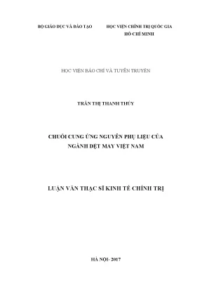 Chuỗi Cung Ứng Nguyên Phụ Liệu Ngành Dệt May Việt Nam: 