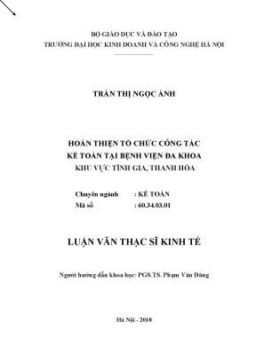 Cải tiến công tác kế toán tại Bệnh viện Đa khoa Khu vực 