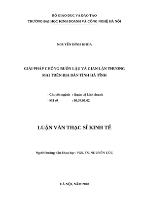 Chống Buôn Lậu và Gian Lận Thương Mại Tại Hà Tĩnh: 