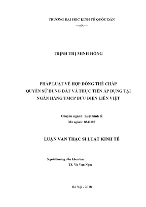 Hợp đồng thế chấp quyền sử dụng đất: Thực tiễn áp dụng
