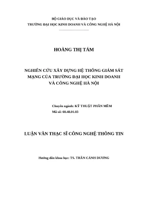 Hệ thống Giám sát Mạng cho Trường Đại học Kinh doanh và 