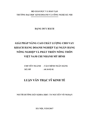 Nâng cao chất lượng cho vay khách hàng doanh nghiệp tại 