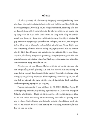 Nghiên cứu nội lực và chuyển vị dây mềm theo phương pháp 