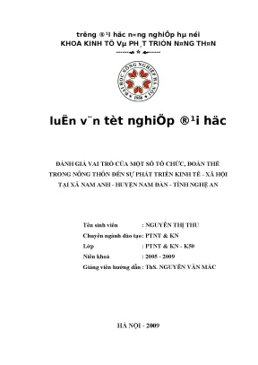 Vai trò của Tổ chức Đoàn trong Phát triển Kinh tế - Xã 