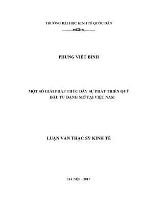 Giải pháp phát triển quỹ đầu tư mở tại Việt Nam