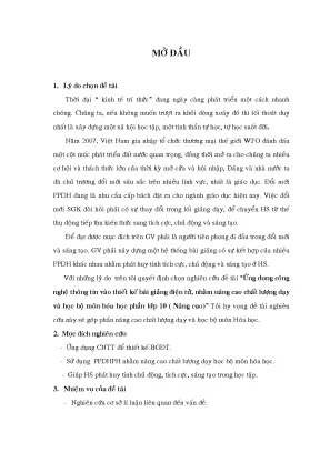 Nâng cao chất lượng dạy học hóa học lớp 10 với bài giảng 