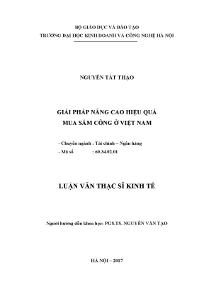 Nâng cao hiệu quả mua sắm công ở Việt Nam: Giải pháp 