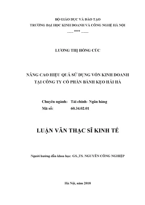 Phân tích Hiệu quả Sử dụng Vốn Kinh Doanh tại Công ty Cổ 