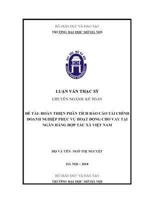Phân tích Báo cáo Tài chính Doanh nghiệp: Hỗ trợ Cho vay 