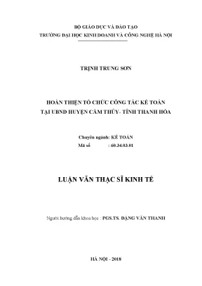 Hoàn thiện Tổ chức Công tác Kế toán tại UBND Huyện Cẩm 