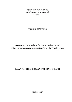 Động lực làm việc của giảng viên: Nghiên cứu trường đại 
