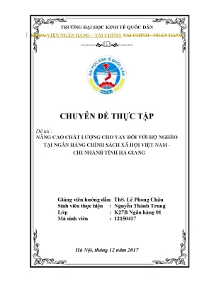 Nâng cao chất lượng cho vay hộ nghèo tại Ngân hàng Chính