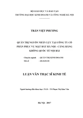Quản Trị Nguồn Nhân Lực Tại Công Ty Cổ Phần Phục Vụ Mặt 
