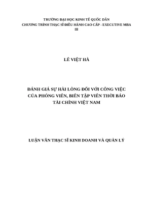 Sự Hài Lòng Trong Công Việc Của Phóng Viên Biên Tập Viên 