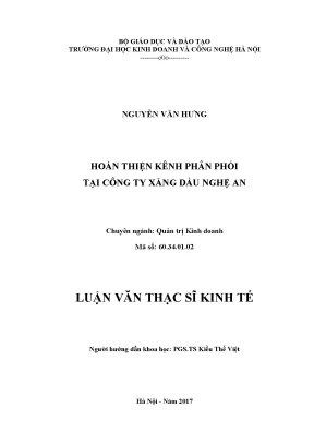 Cải thiện kênh phân phối xăng dầu tại Nghệ An