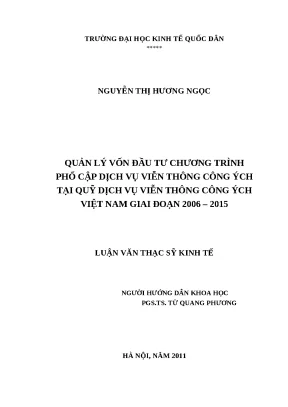 Quản lý vốn đầu tư viễn thông công ích tại Việt Nam