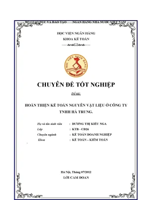 Hoàn thiện kế toán nguyên vật liệu tại Công ty TNHH Hà Trung