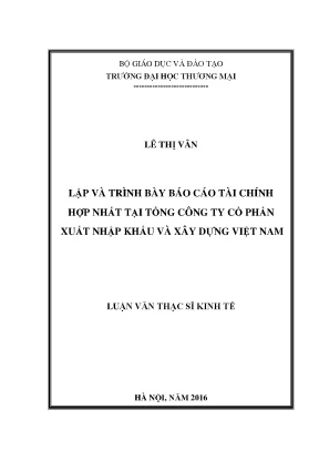 Hướng dẫn lập và trình bày báo cáo tài chính hợp nhất 