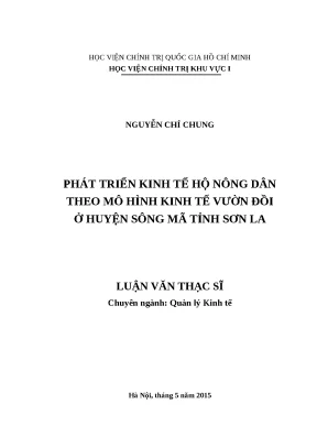 Quản lý kinh tế phát triển hộ nông dân theo mô hình vườn
