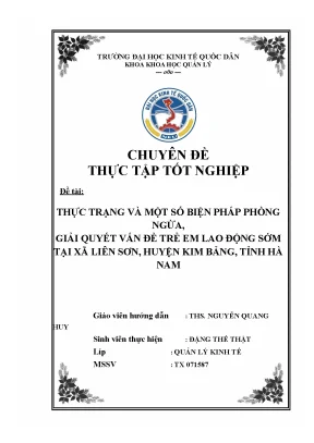 Biện pháp phòng ngừa và giải quyết vấn đề trẻ em lao 